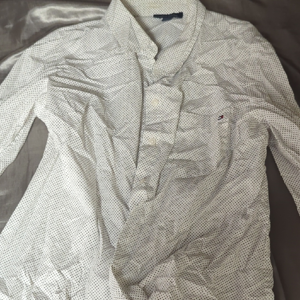 Men's White Polka Dot Shirt
